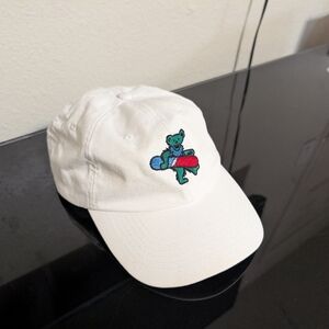 Grateful Dead Bear Snowboarding Teton Gravity Research Adjustable Hat Cap White